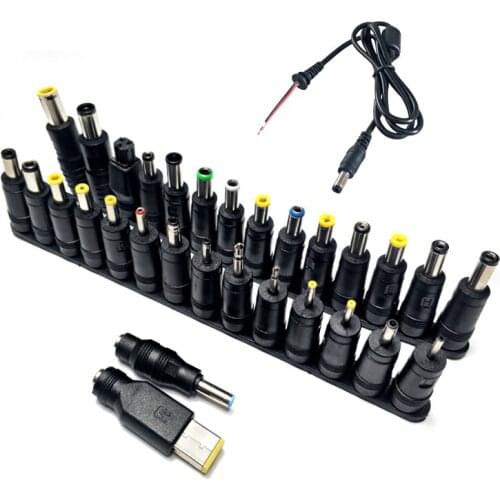 New 31pcs Universal Connectors Laptop Power Supply Adapter AC DC Jack Male Female Plug Charger Conversion Head Adapter Connector