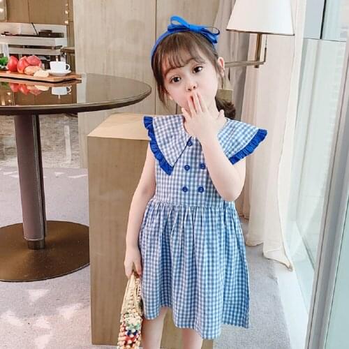 Wholesale New Arrival Baby Girls Summer Flying Sleeves A-line Dress Cute Princess Casual Party Ruffles Sundress Dresses
