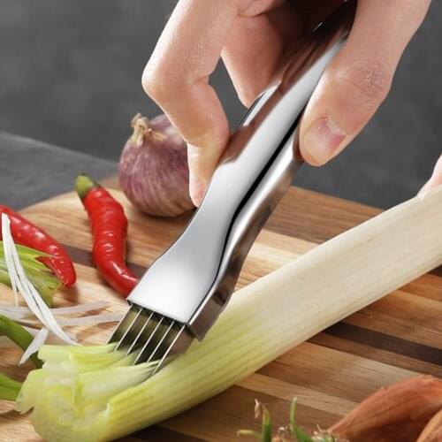 1Pc Onion Vegetable Cutter Slicer Multi Chopper Scallion Kitchen Knife Shred Tools Slice Cutlery Graters Stainless Cooking Tools
