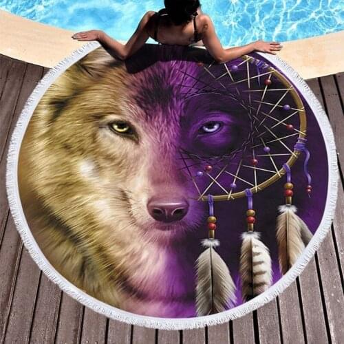 Wolf bear animal pattern strandlaken Towel Towel beach Bath towel Beach mat beach towel microfiber towel miraculous Beach towel