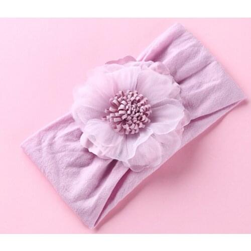 Flower Head Bands For Baby Girls Nylon Wide Hair Bands Fashion Newborn Turban Toddler Elastic Headwarp Hair Accessories 2021 Hot