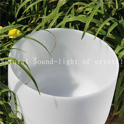 Chakra 7 inch frosted quartz crystal singing bowl