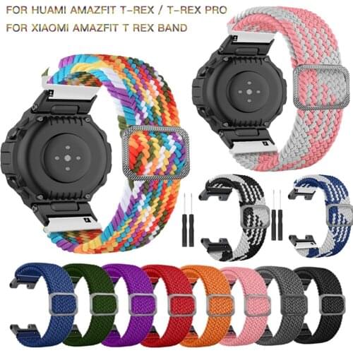 For Huami Amazfit T-rex / T-Rex Pro Smart Watch Band Adjustable Elastic Nylon Bracelet For Xiaomi Amazfit T Rex Sport Strap
