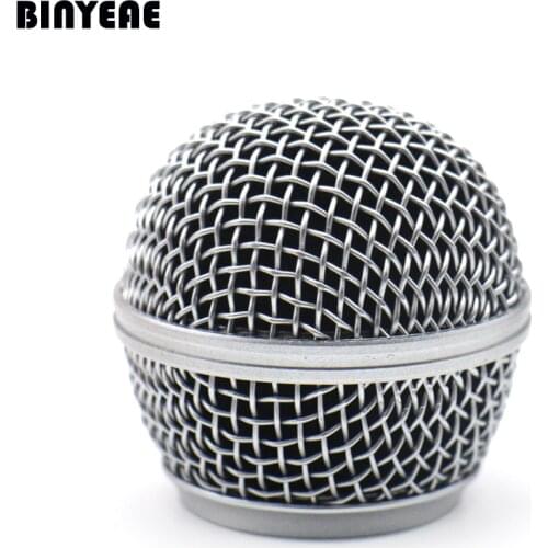 SM 58 Microphone Head Grill Mesh for Shure SM58, SM58S SM58LC SLX2 Wireless Mic and Cardioid Wired Legendary Vocal Mike, Silver