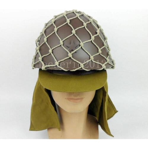 WWII JAPANESE ARMY HELMET WITH NET COVER CAMOUFLAGE AND CAP HAT MILITARY WW2 armyshop2008