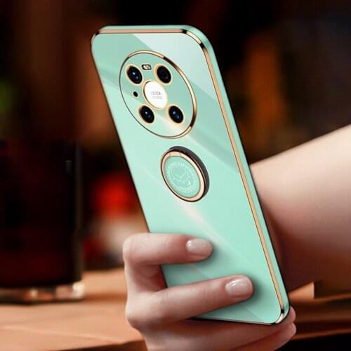 For Honor 9X Pro X10 30i Plating Silicone Phone Case For Huawei Mate 20 30 40 Pro Nova 7i 7 SE 8 Pro Y9S Luxury Ring Cover Case