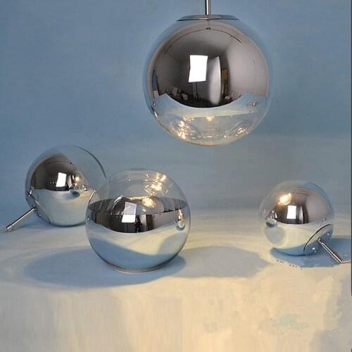 Modern Dixon pendant lamp Chrome Mirror Glass ball shade Pendant Light fixture for dinning room coffee bar Pendant Lamp PA0269