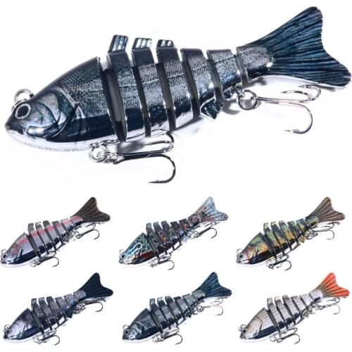 HENGJIA 1pcs 10cm 24g Fishing Wobbler 3D Lifelike 7 Segments Big Swimbait Hard Bait Fishing Tackle Crankbait Sinking Lure