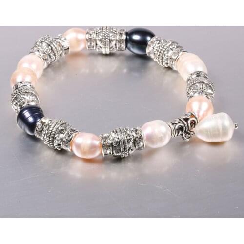 New Genuine Natural Pearl Bracelet Bangles for Women Creative Retro Love Pearl Bracelet Jewelry Gift Charm Bracelets