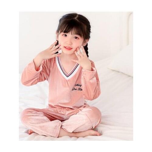 Winter Children Flannel Pajamas Set Warm Sleepwear Girls Loungewear Coral Velvet Pijamas Kids Homewear Boys Pyjama Home Clothes