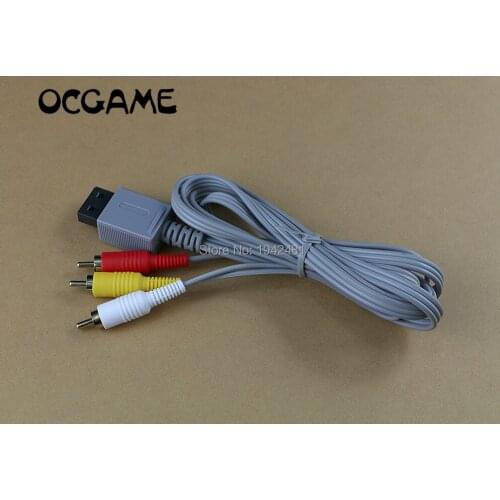 1PCS New Audio Cord For Nintendo Wii Game 1.8m Video AV Composite 3-RCA Cable Console