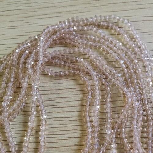 3mm 4mm Glass Slivery Peach Faceted Rondelle Beads 4/6/8 MM Spacer For Necklace Bracelet DIY Jewellery