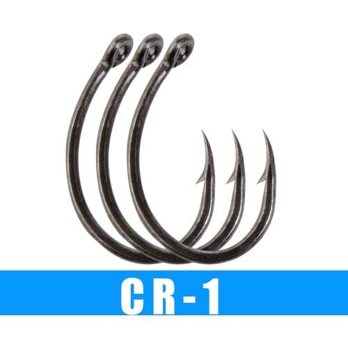 3 packs Size 2# 4# 6# 8# Fishing HOOKS CR-1 round body Fresh water High Carbon Steel Barbed Hook carp hook Guided eye