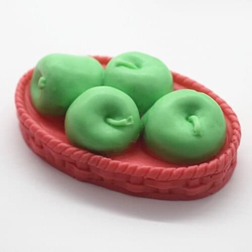 3D Cake Baking Chocoloate Molds for Soap Making DIY Basket Craft Apple Round Silicone Soap Mold