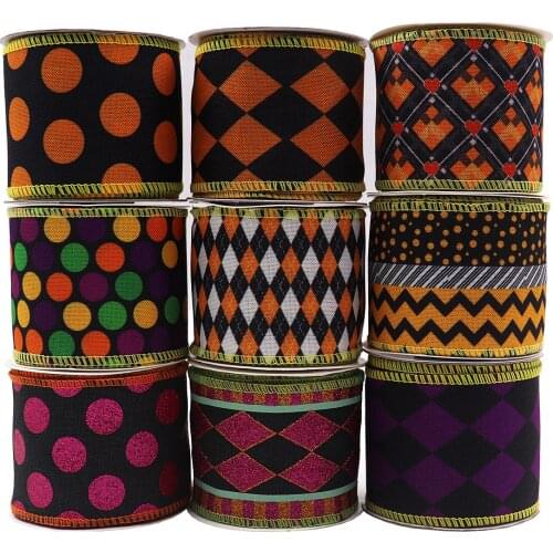 5 yards 63mm geometric ribbon overprint ribbon webbing ribbon party decoration ribbon M-21719-1140