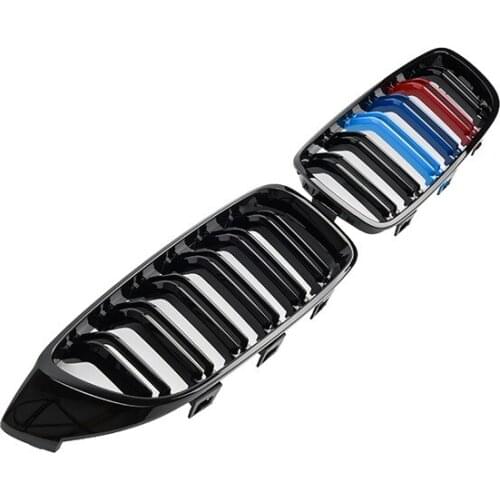 A Pair 2013-2018 4 Series ABS Gloosy Black Dual Line Front Grills for Bmw F32 F33 F36 F82 F83 Car Accessories