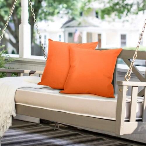 ABZS 2Pcs Outdoor Waterproof Throw Pillow Covers Water Resistant Garden Chair Cushion Case for Couch Decoration 18X18 Inches
