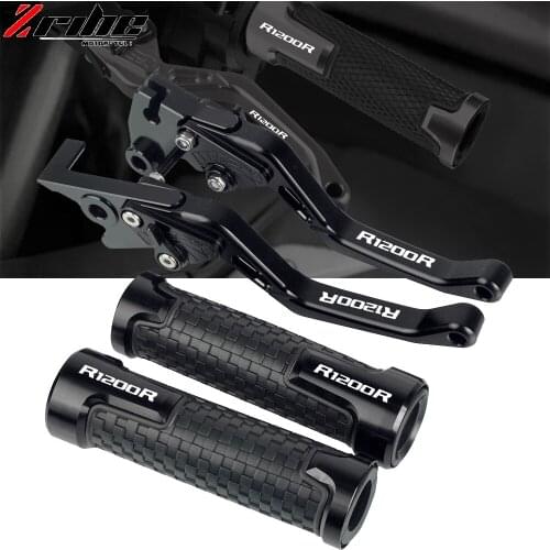 Motorcycle Accessories CNC Handle grips handlebar grip & short Brake Clutch Lever for BMW R1200R R 1200R 2015 2016 2017 2018