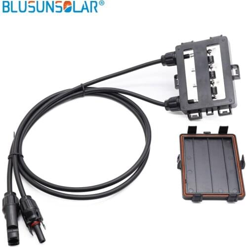BULSUNSOLAR5 pcs/lot Waterproof IP65 4 Way PV Solar Junction Box for Solar Panel with 4.0mm2 Cable and 4 Diodes XH0196