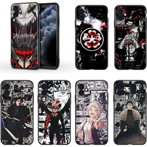 Anime Black Clover For Apple iPhone 13 12 11 Mini XS XR X Pro MAX SE 2020 8 7 6 5 5S Plus Black Silicone Phone Case