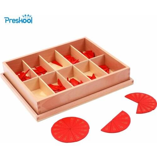 Baby Toy Montessori Cut-Out Labeled Fraction Circles 11-20 Teaching Aids Wood Board Education Preschool Kids Brinquedos Juguetes