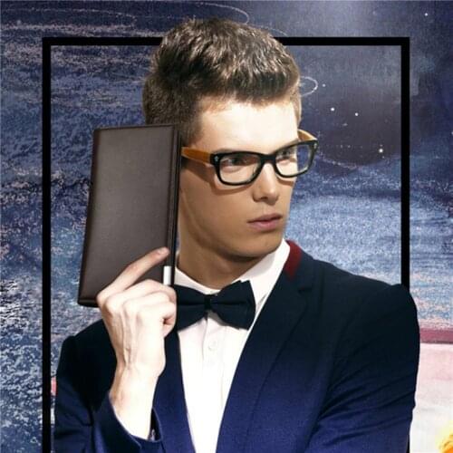 Wallet Long Bussiness Card Holder Hasp Wallet Aluminum Metal Credit PU Leather Purse Checkbook Mini Card Wallet For Man New