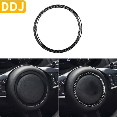 For Jaguar F-PACE XE XF XJ S R Sport X761 X760 X260 Interior Accessories Carbon Fiber Steering Wheel Badge Logo Ring Sticker