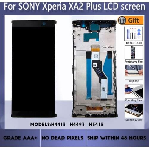 For Sony Xperia XA2 Plus H4413 H4493 H3413 LCD screen assembly with front case touch glass,LCD Display original Black