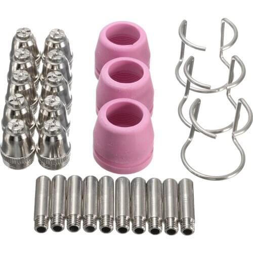 26Pcs Plasma Cutter Consumables Kit SG-55 AG-60 WSD-60P Cutting Torch Tip Nozzle