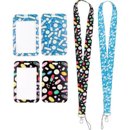 MD1005 DMLSKY Medical Drug Card Holder ID Holder Man Woman Bus Card Holder Staff Card With Lanyard For Doctor Nurse Accessaries