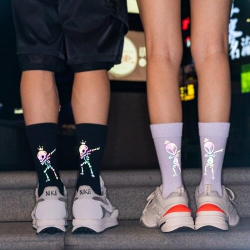 Men&Women Unisex Socks Basketball Night Reflect Light Sports Socks Mens Socks Womens Long Socks for Lover Skateboard Socks