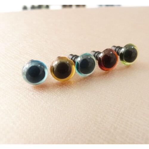 New items 8mm round colorful toy eyes plastic safety eyes + hard washer for diy plush doll materials--color option