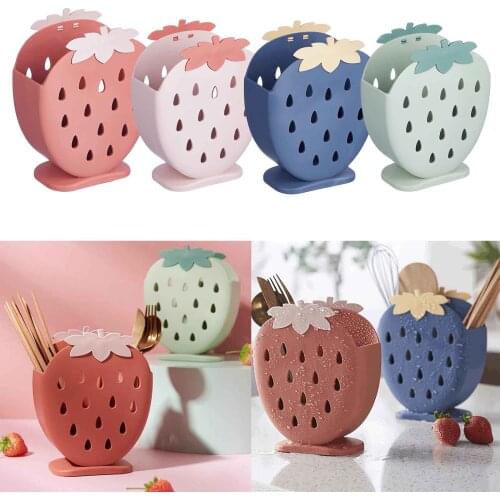 Plastic Chopstick Cage Holder Bottom Hollow Grid Design Kitchen Cutlery