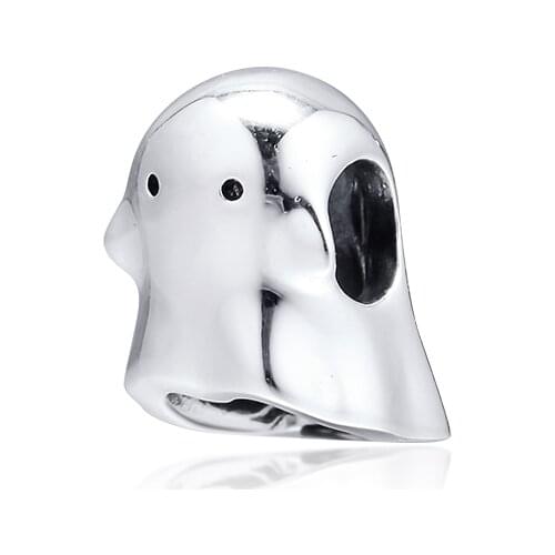 Authentic 925 Silver Jewelry Boo the Ghost Charm Fits European Charms Bracelets Woman DIY Beads For Jewelry Making
