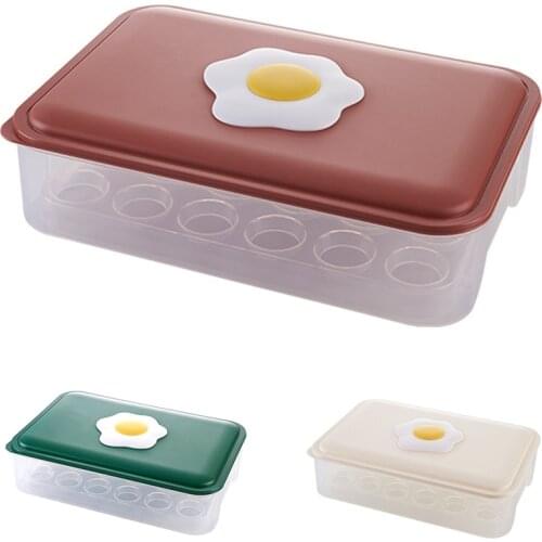 Clear Covered Egg Holders for Refrigerator Holder Tray Storage Box Dispenser Eggs Containers 24 Grids