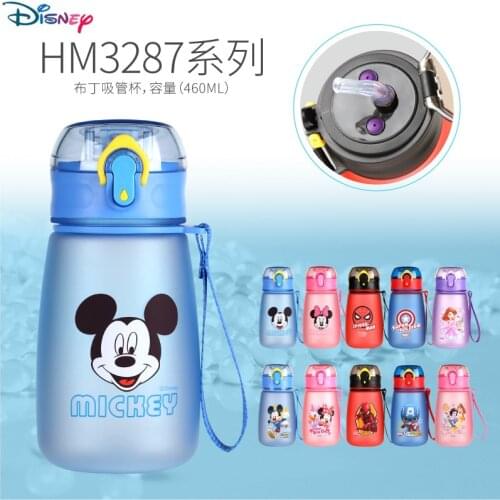 460ml Disney Baby Childrens Water Cup Tritan Plastic Marvel Mickey Princess Sports Original Gift Straw Cup Drinking Cup