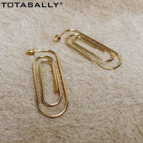 TOTASALLY Metal Stylish geometric designs Earrings for Women Golden Hoop Earrings Lady Anti-allergic Party Jewelry Dropship