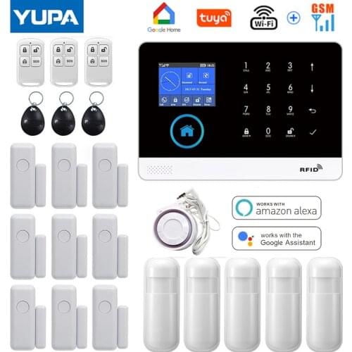 WIFI GSM Home Security Alarm System With Wireless Motion Sensor Burglar Anti Theft TUYA APP Remote Control For Smart life Kit