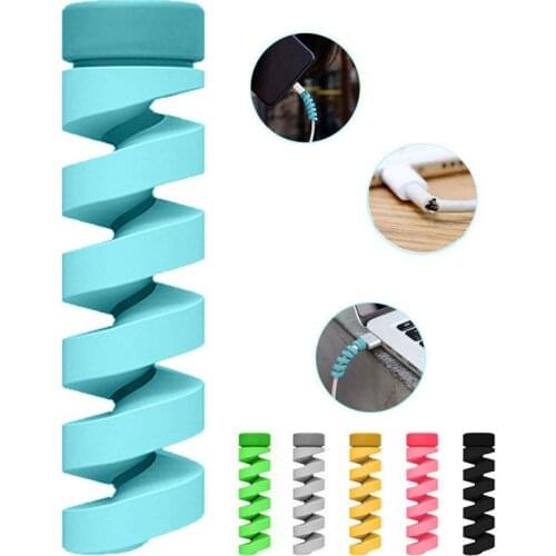 Auger-type Protector Cover for Data Line or Comparable Cable Spiral Plastic Case High Strength Long-lasting for Clear The Desk