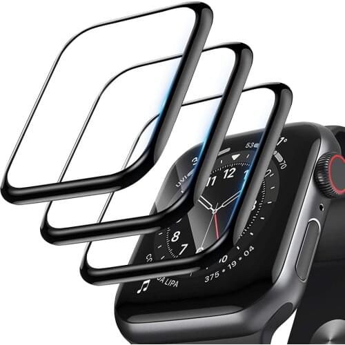 3 Packs Screen Protector for Apple Watch 1 2 3 4 5 6 Glass Cover Anti-Scratch Protective Film Compatible with Apple iWatch SE
