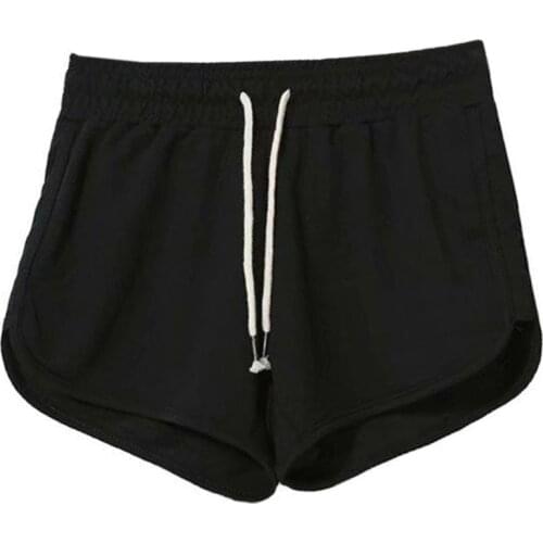 Women Summer Casual Workout Yoga Shorts Dolphin Curved Hem Drawstring Waist Fitness Booty Hot Solid Color Running Sports H