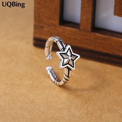Free Shipping Retro Star Silver Ring For Women Jewelry Finger Ring For Party Birthday Gift