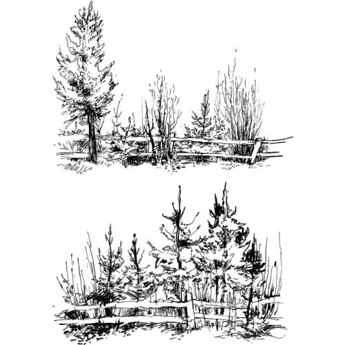 ZhuoAng Scenery bush Clear Stamp / Scrapbook Rubber Stamp / Craft Clear Stamp Card / Seamless Stamp