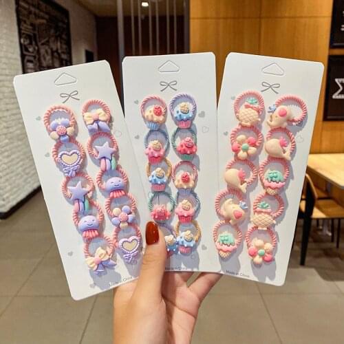 Ruoshui 10pcs Girls Princess Cartoon Hair Ties Sets Kids Rubber Band Hair Accessories Scruchie Pontail Holders Children Headwear