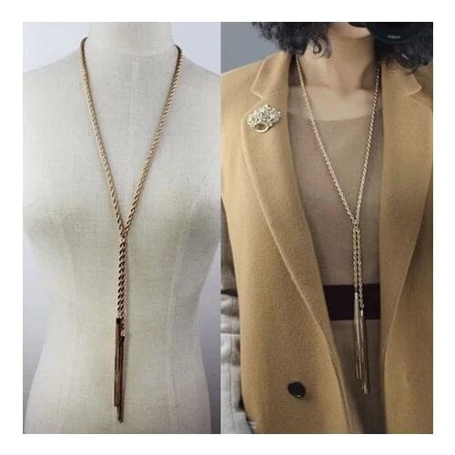 2017 New Womens Long Pendant Necklace Tassels Necklaces Fashion Chain Necklace Jewelry Trends For Womens Gift Party