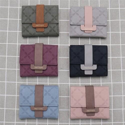 2020 Fashion Women Short Purses Fresh Card Holder Coin Money Bag Pu Leather Female Wallets Soft Ladies Small Wallet