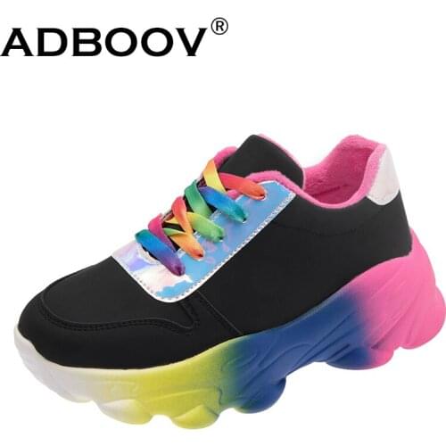 ADBOOV Fur Lining Low Top Casual Shoes Women Sneakers Sequin Chunky Shoes Ladies Shoes Plus Size 41