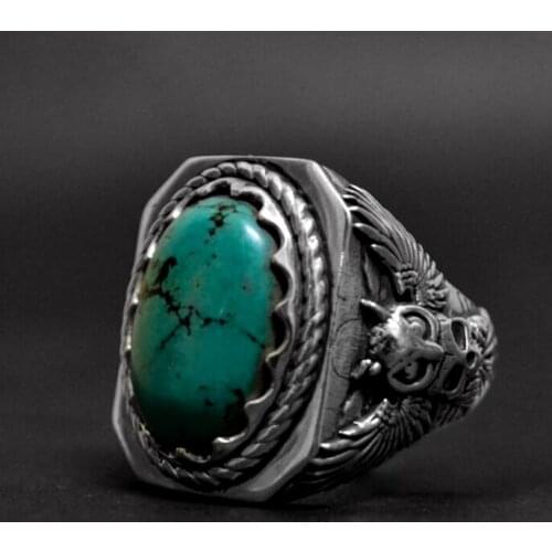 Free Shipping Stone Animal Ring Gothic 316L Stainless Steel Biker Ring Motorcycle Band jewellery Anel Dropshipping