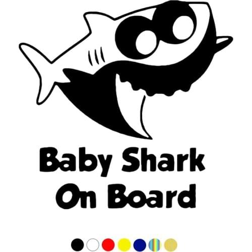 CS-10141# baby shark on board funny vinyl car sticker waterproof car decal stickers on car truck bumper rear window choose size