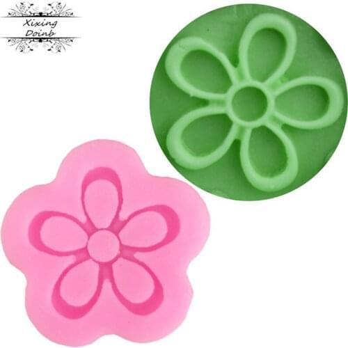 DIY mini flower shaped silica gel mold chocolate fudge mold cake decoration tool sugar craft cake lace decoration mold